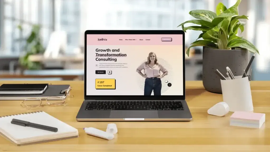 A calm, organized studio workspace where Smart Brand Ideas builds human-led AI and automation systems
