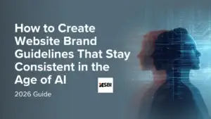 Website brand guidelines showing consistent design, typography, and AI-driven branding elements in 2026