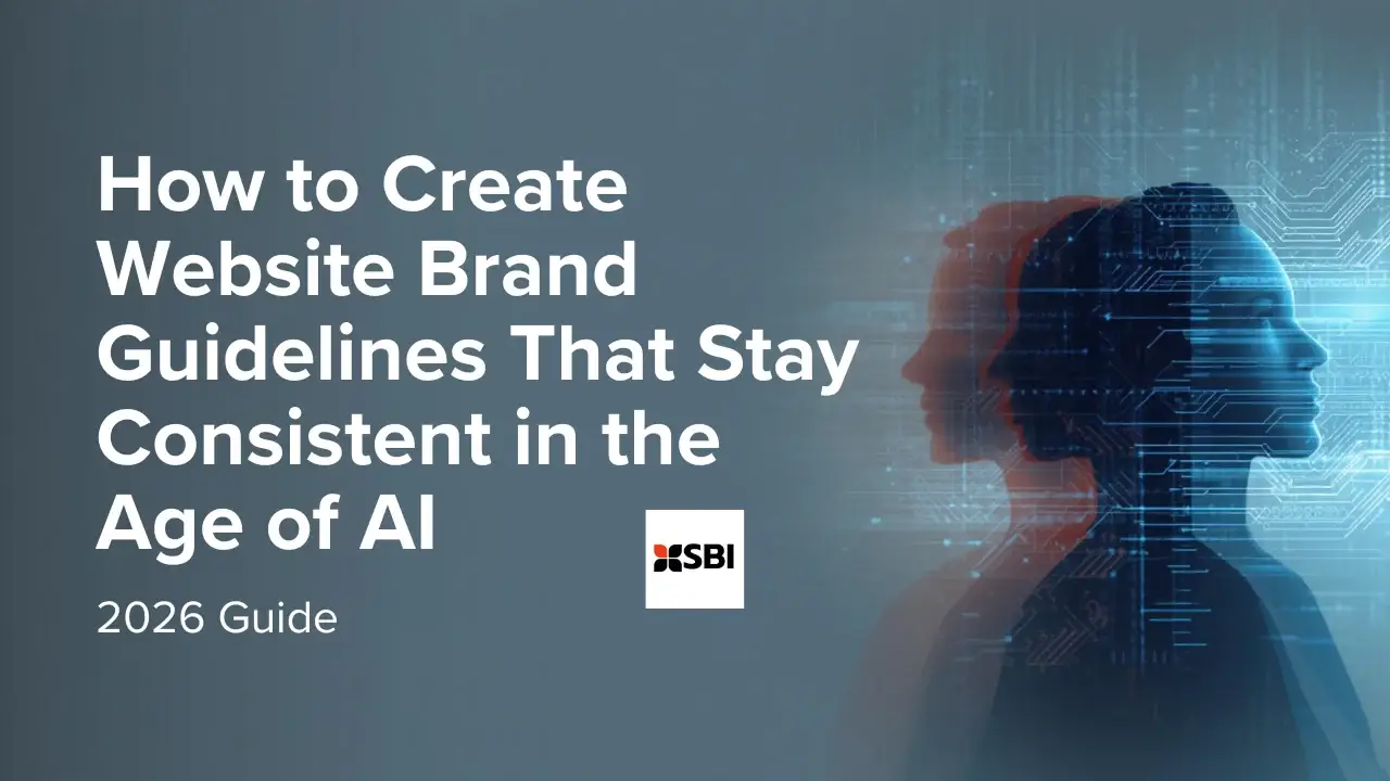 Website brand guidelines showing consistent design, typography, and AI-driven branding elements in 2026