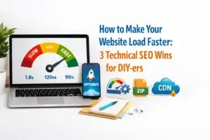 Website speed optimization dashboard showing fast load time and technical SEO improvements by Smart Brand Ideas