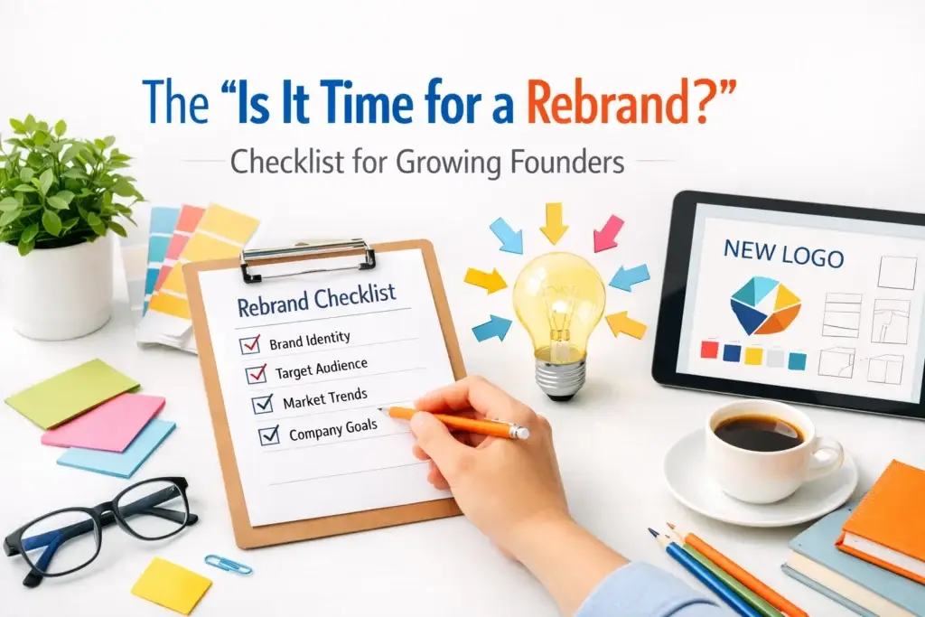 Rebrand checklist with brand identity, target audience and strategy planning by Smart Brand Ideas