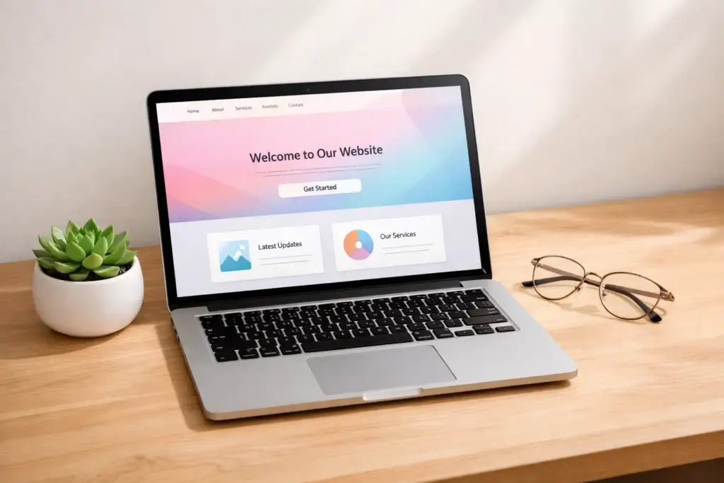 Modern website design displayed on laptop showcasing user experience and web development by Smart Brand Ideas